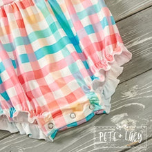 Load image into Gallery viewer, Summertime: Gingham - Girl Infant Romper
